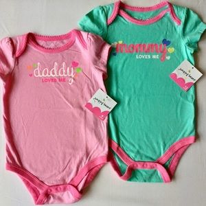 NWT two baby girl jumping beans onesies